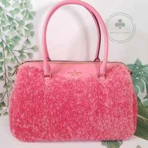 Bright pink for medium sized Kate spade bag with snow globe key chain also!!